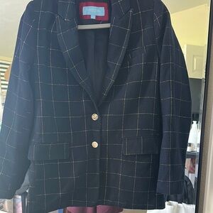 Draper James Navy Blazer with Gold Accents